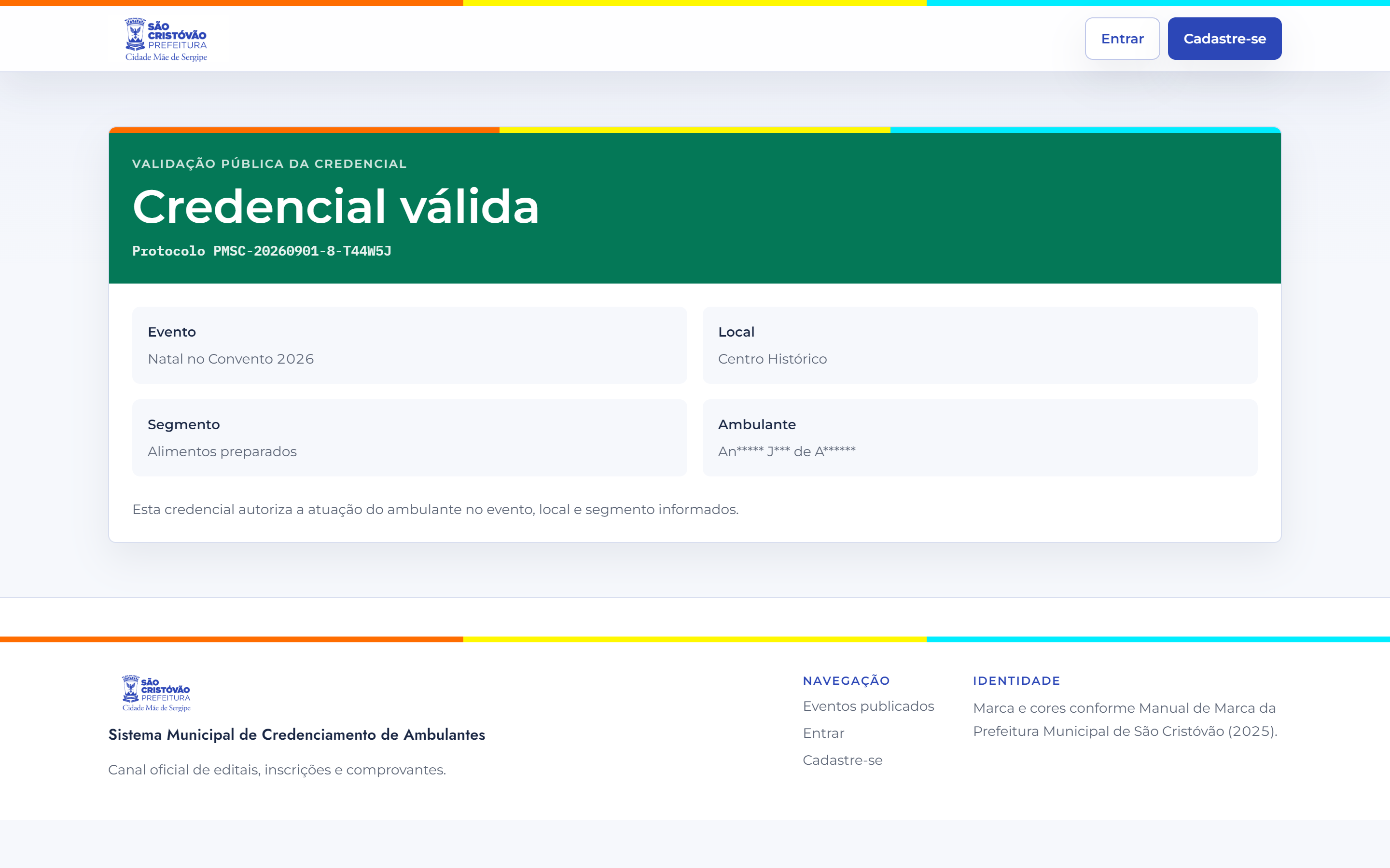 Credencial válida